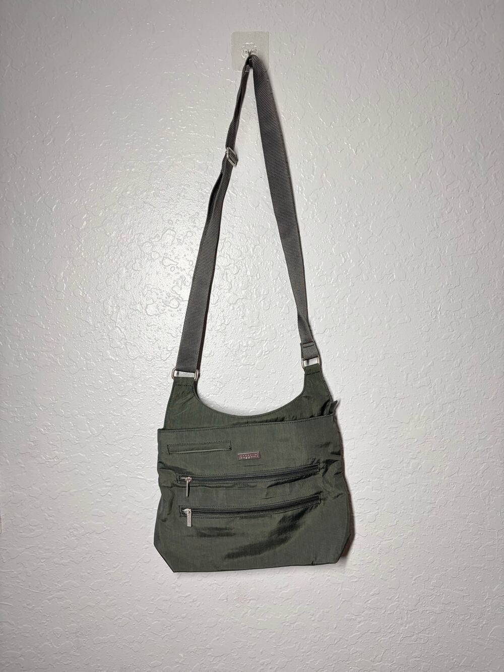 Baggallini Charcoal Crossbody Nylon Bag lightweight Travel